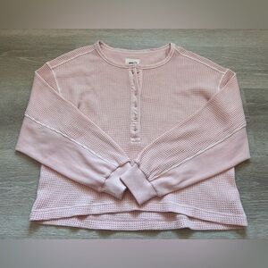 Aerie Waffle Henley Shirt Size M